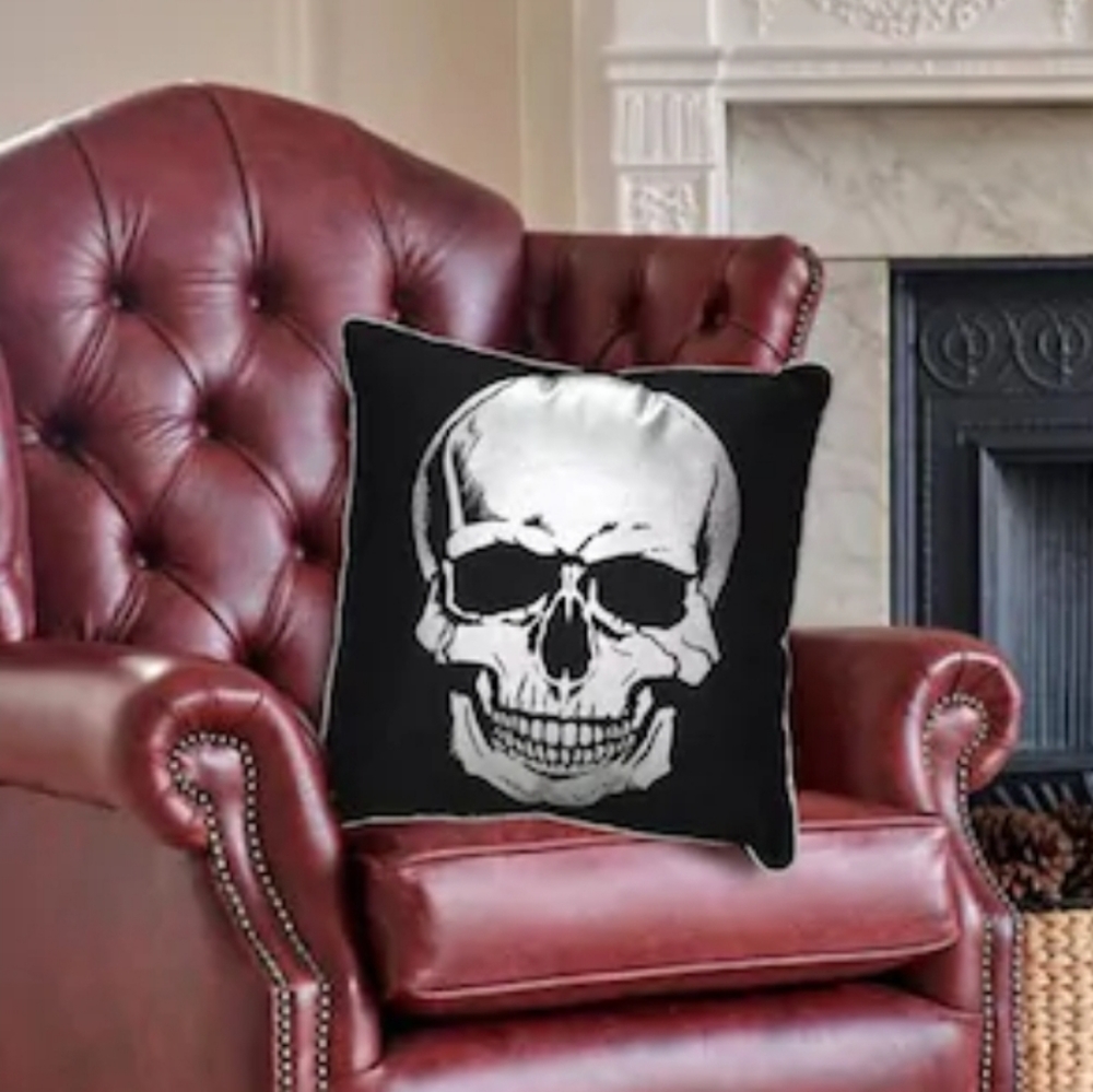 Halloween Skull Novelty Accent Throw Pillow - Picture 2 of 2